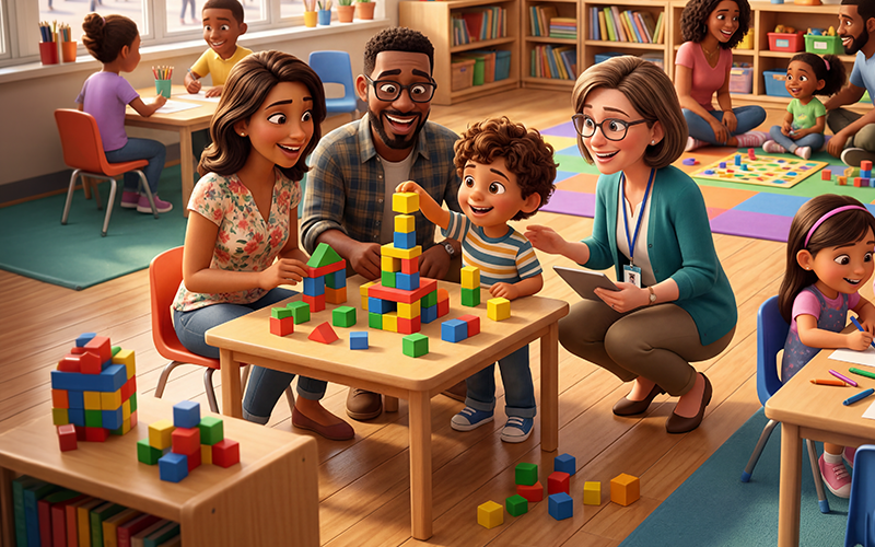 Happy Children and Parents